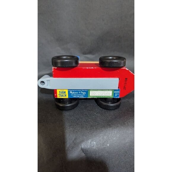 Melissa & Doug Wood Wooden Farm Train Chunky Set 3 cars 1 ENGINE set of 4 #4545 - Picture 9 of 14